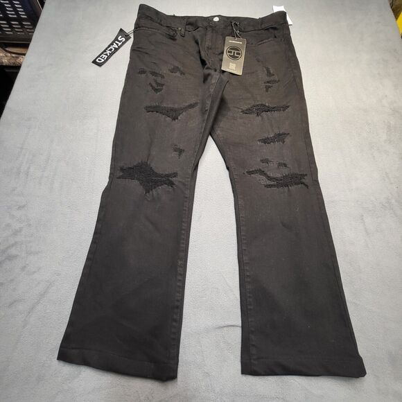 Black Other - Jordan Craig Jeans Mens 38x28 Black Martin Stacked Jeans Ultimate Punk Denim